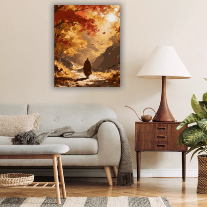 The Lone Traveler in the Golden Forest