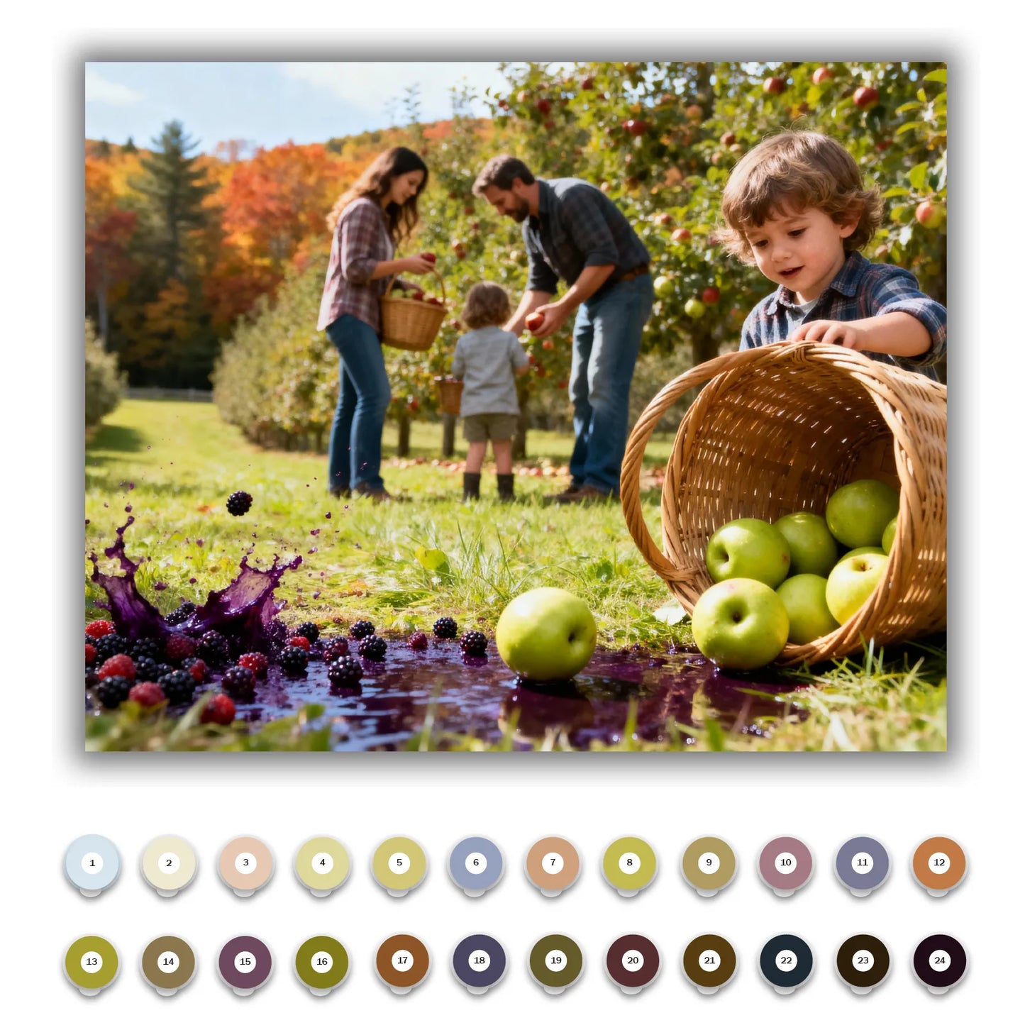 Family Apple-Picking in the Orchard