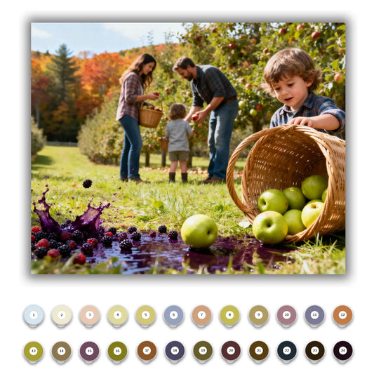 Family Apple-Picking in the Orchard