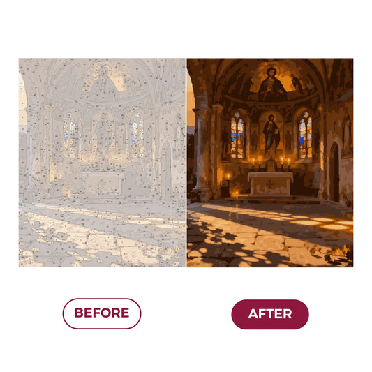 Mountain Monastery at Dusk