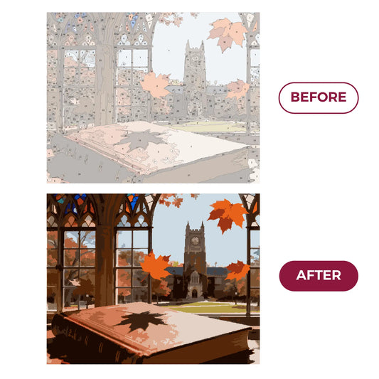 Autumn Scene at the Campus Clock Tower