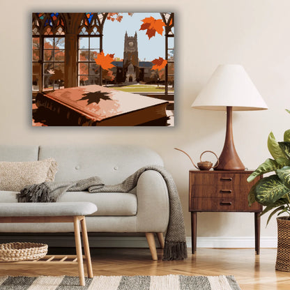 Autumn Scene at the Campus Clock Tower