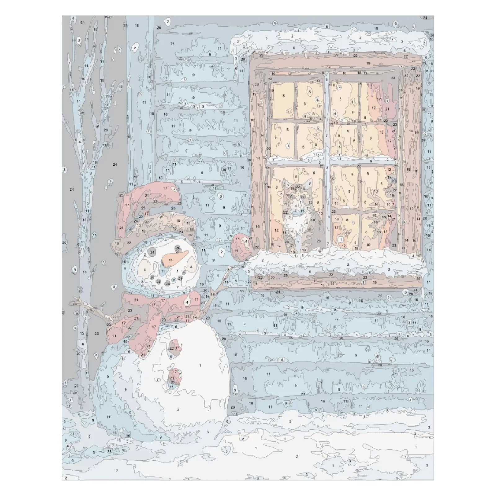 Christmas Snowman & Cat