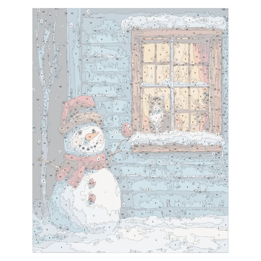 Christmas Snowman & Cat