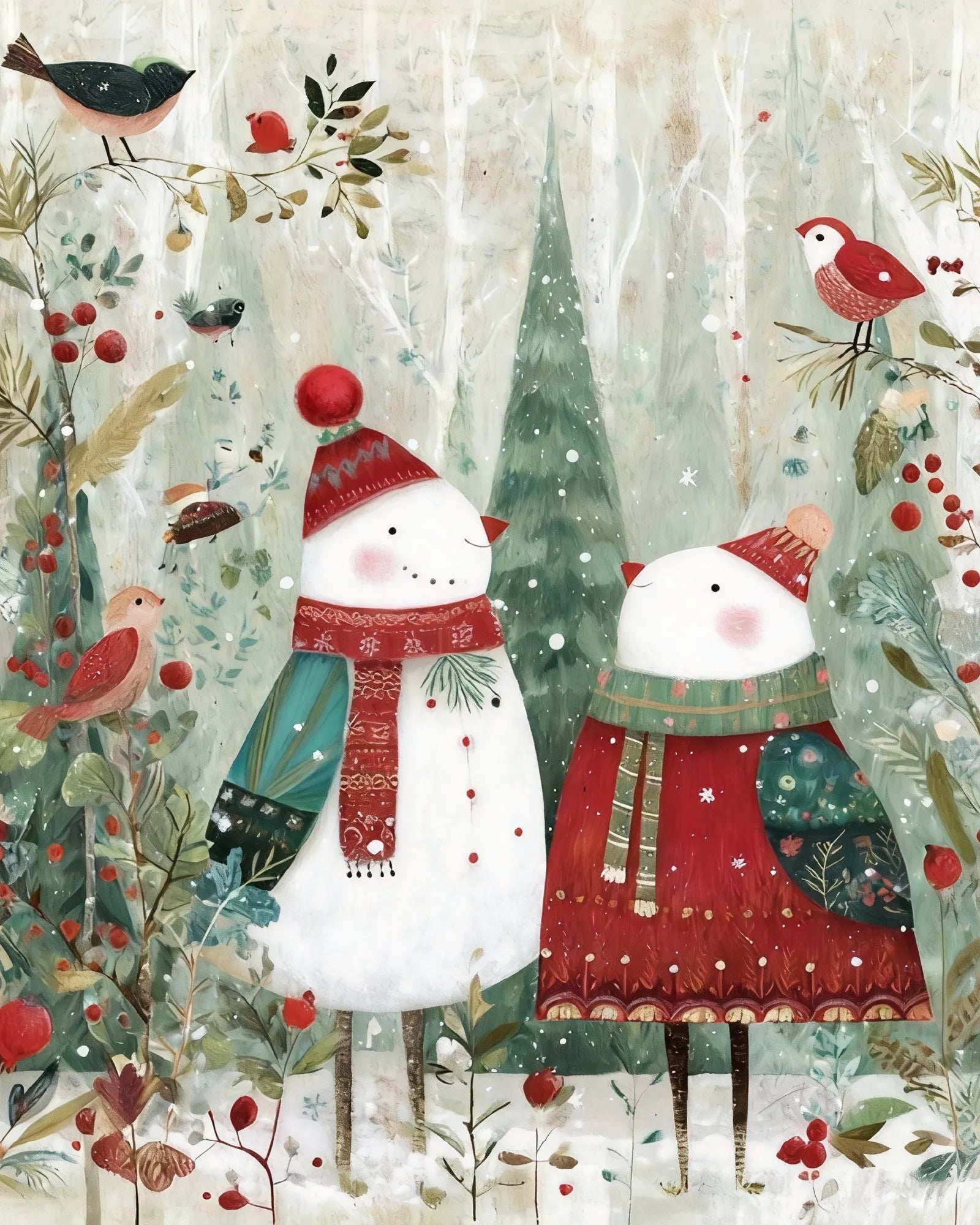 Christmas Snowman Couple