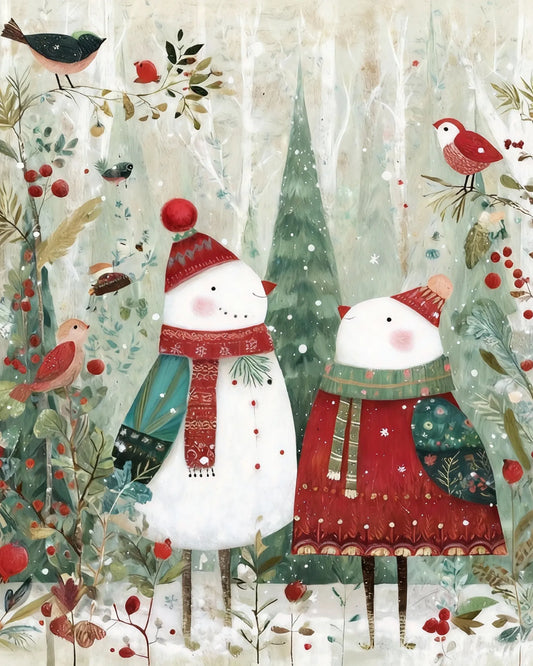 Christmas Snowman Couple
