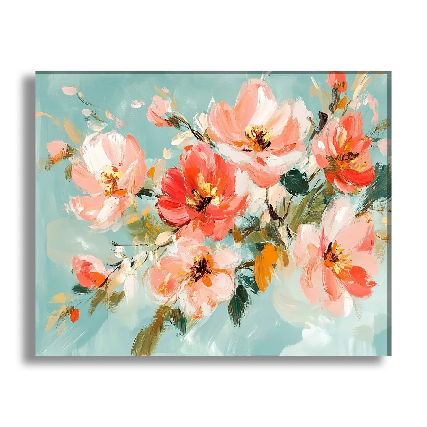 Abstract Flowers Red and Pink