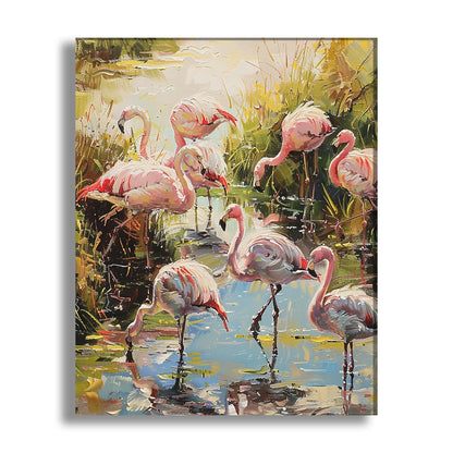 flamingos-in-water