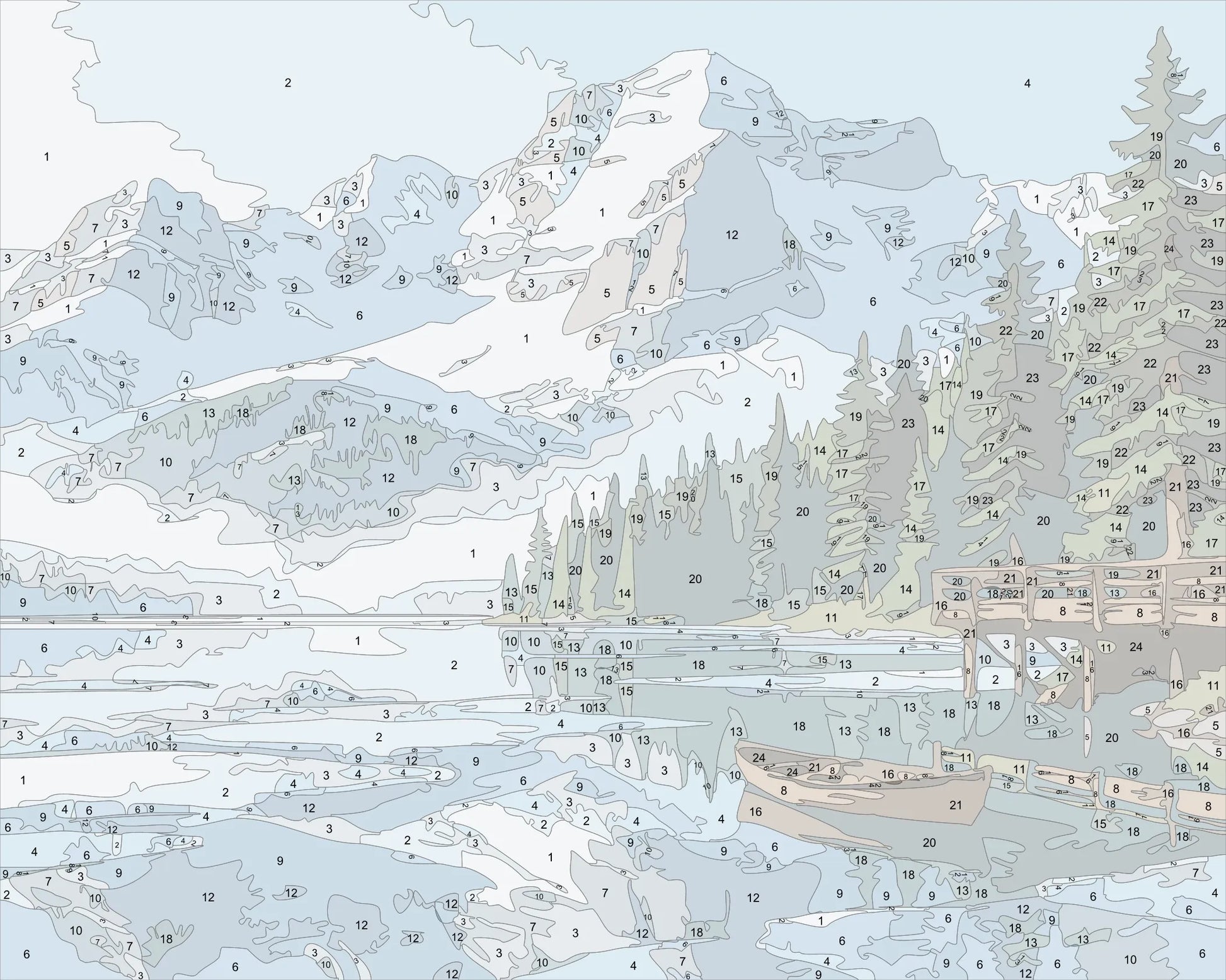 Frozen Alpine Lake