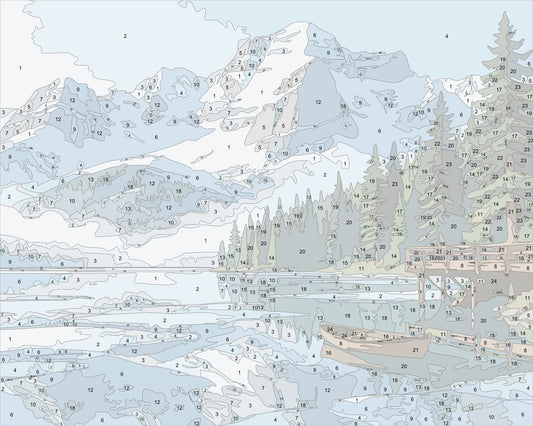 Frozen Alpine Lake