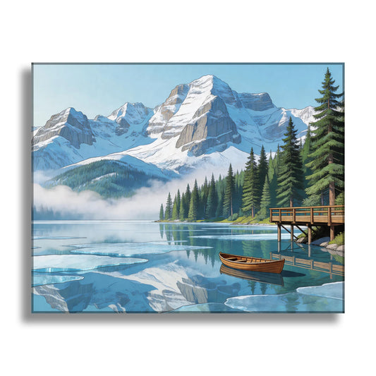 Frozen Alpine Lake