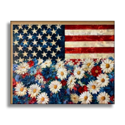 Flag and Flowers