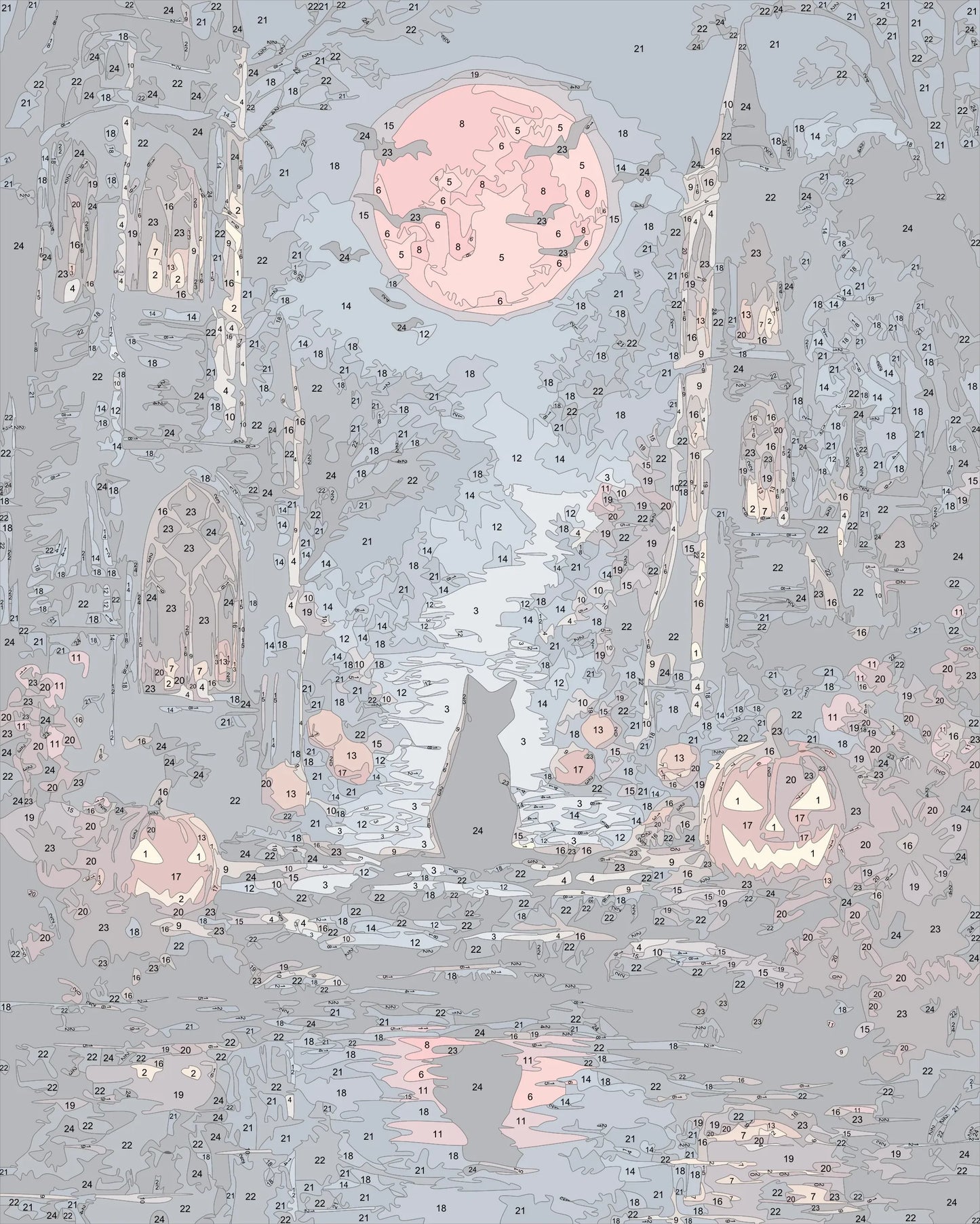 Halloween Tarot 19 The moon