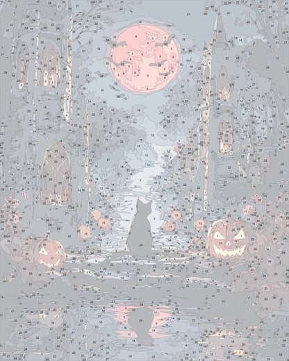 Halloween Tarot 19 The moon