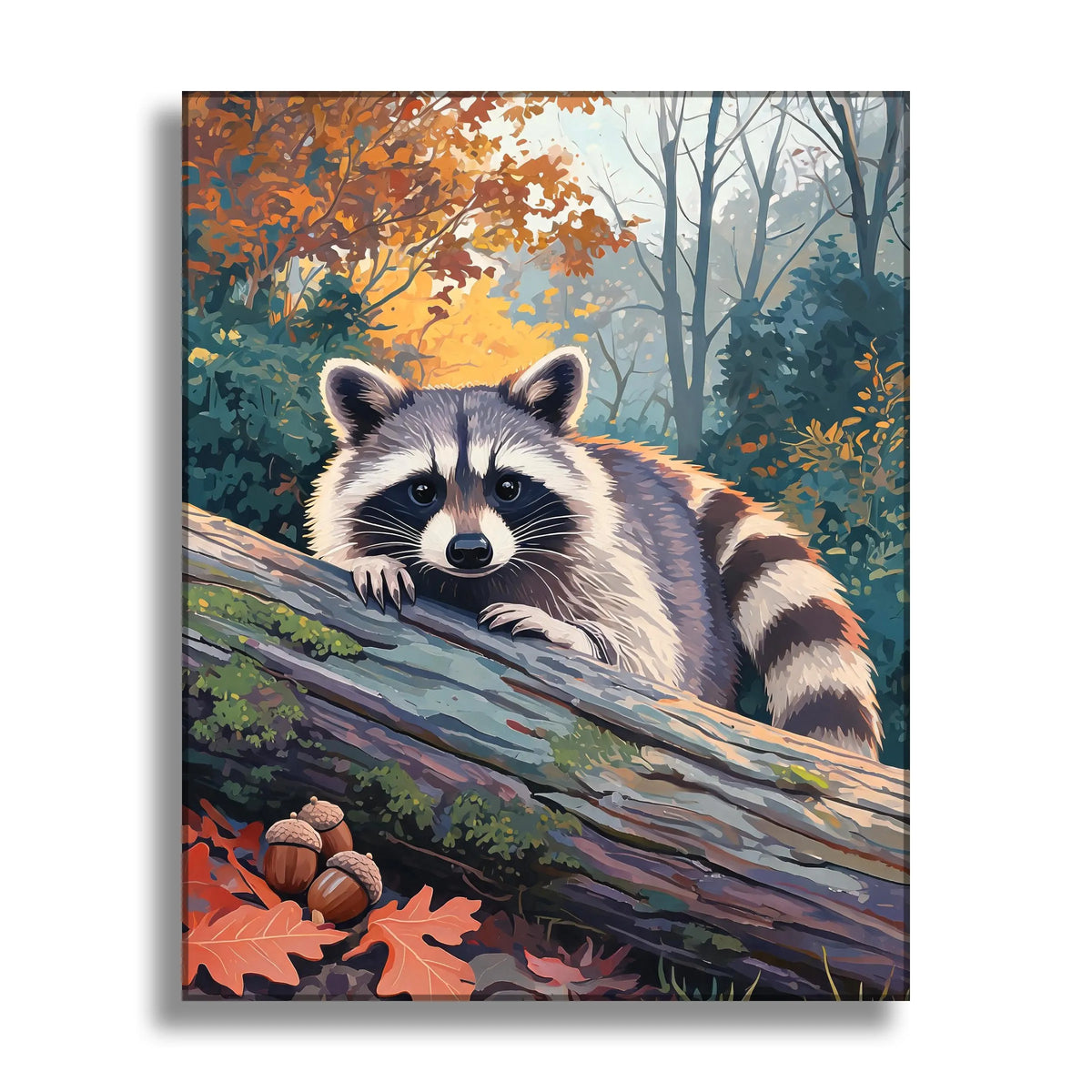 Raccoon behind the Log