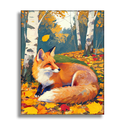 Fox beneath the Birches