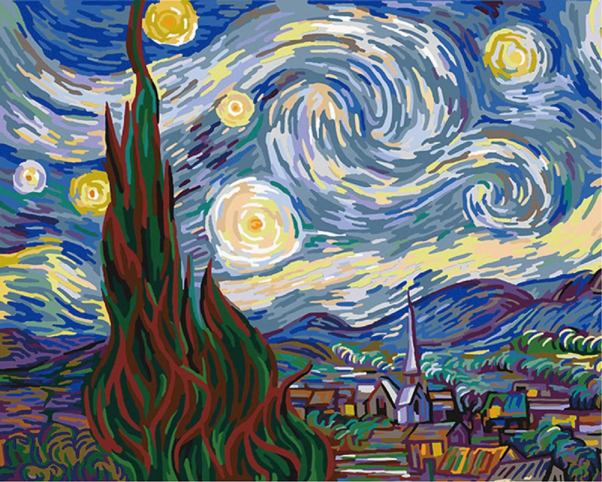 Starry night paint numbers