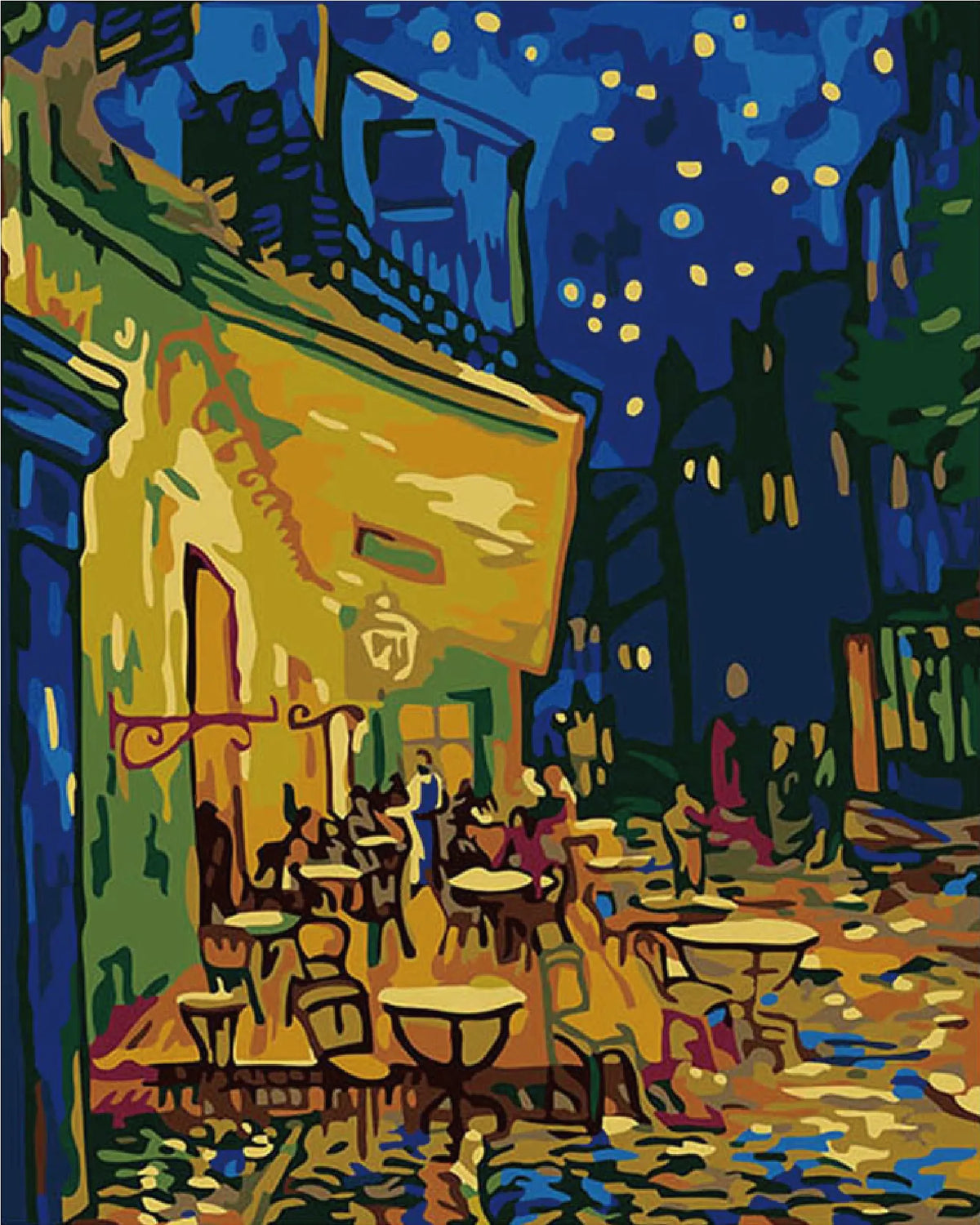 Cafe Terrace at Night Paint Numbers