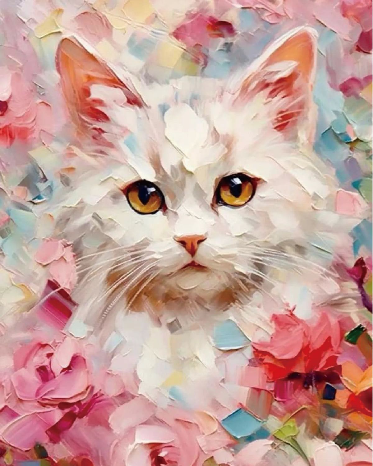 Flower Cat Paint Numbers