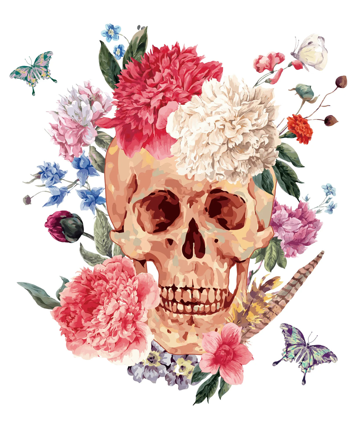 Floral Skull Paint Numbers