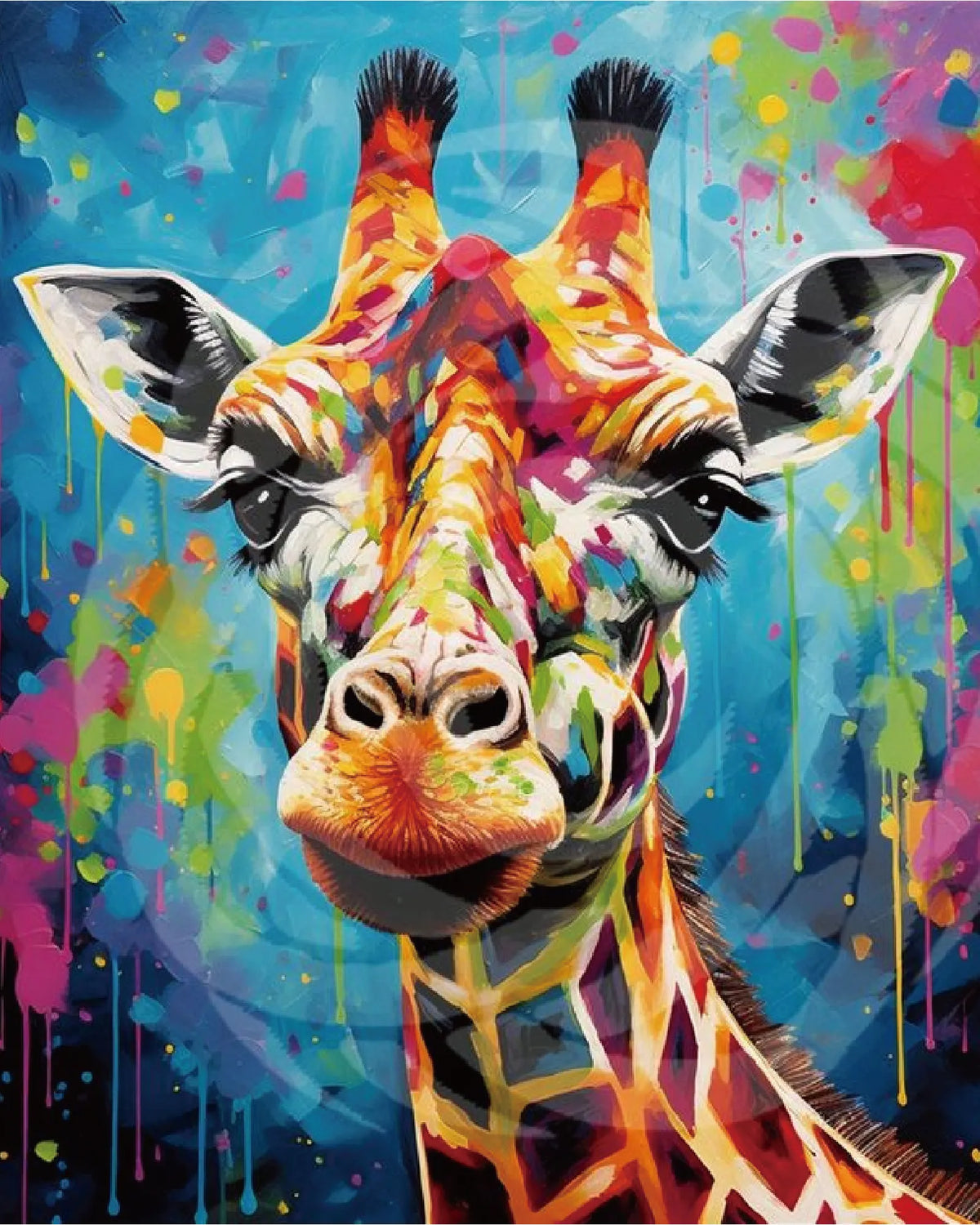 Colorful Giraffe Paint Numbers