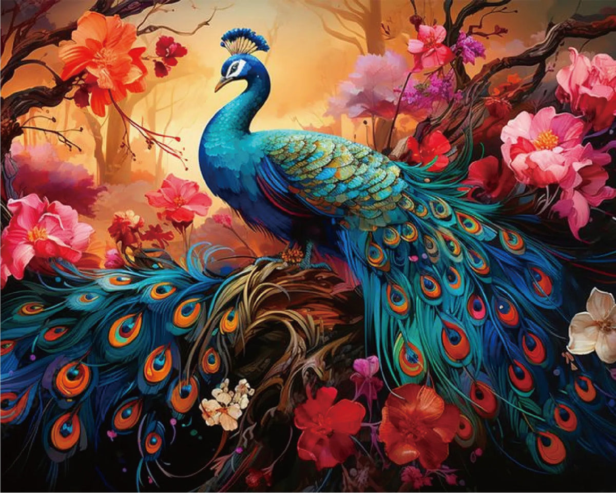 1001 Studio Peacock Paint By Numbers Kit