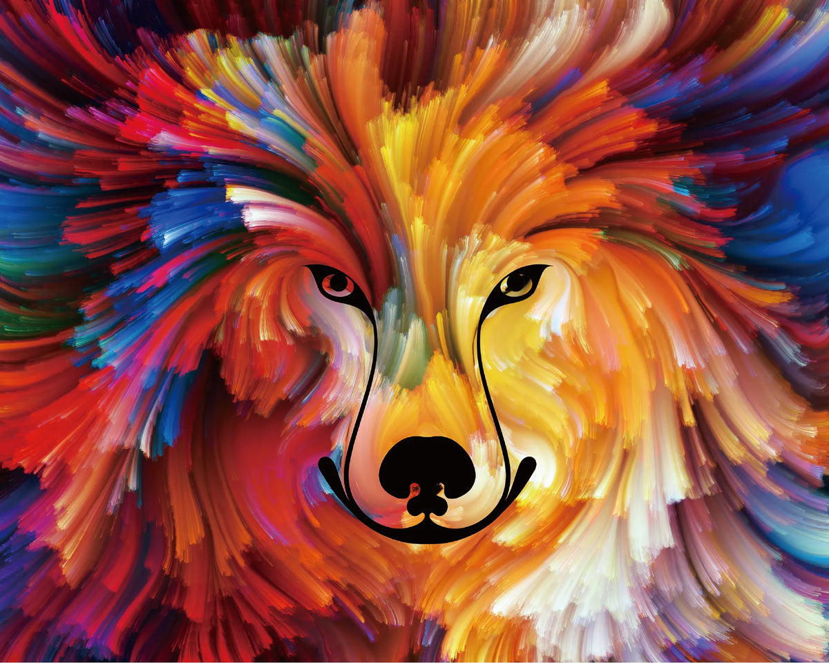Colorful Wolf Paint Numbers