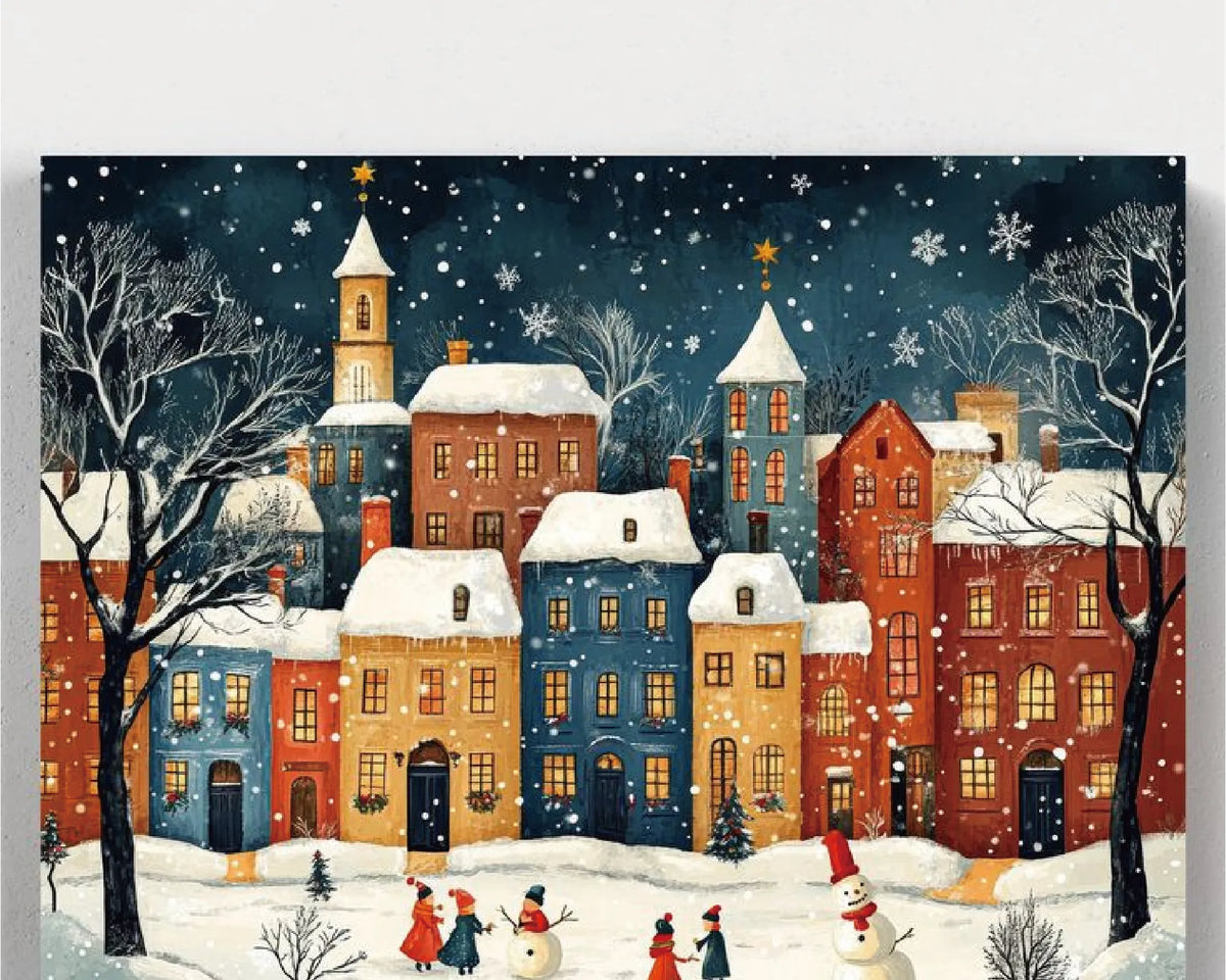 Christmas Snowy Village Paint Numbers