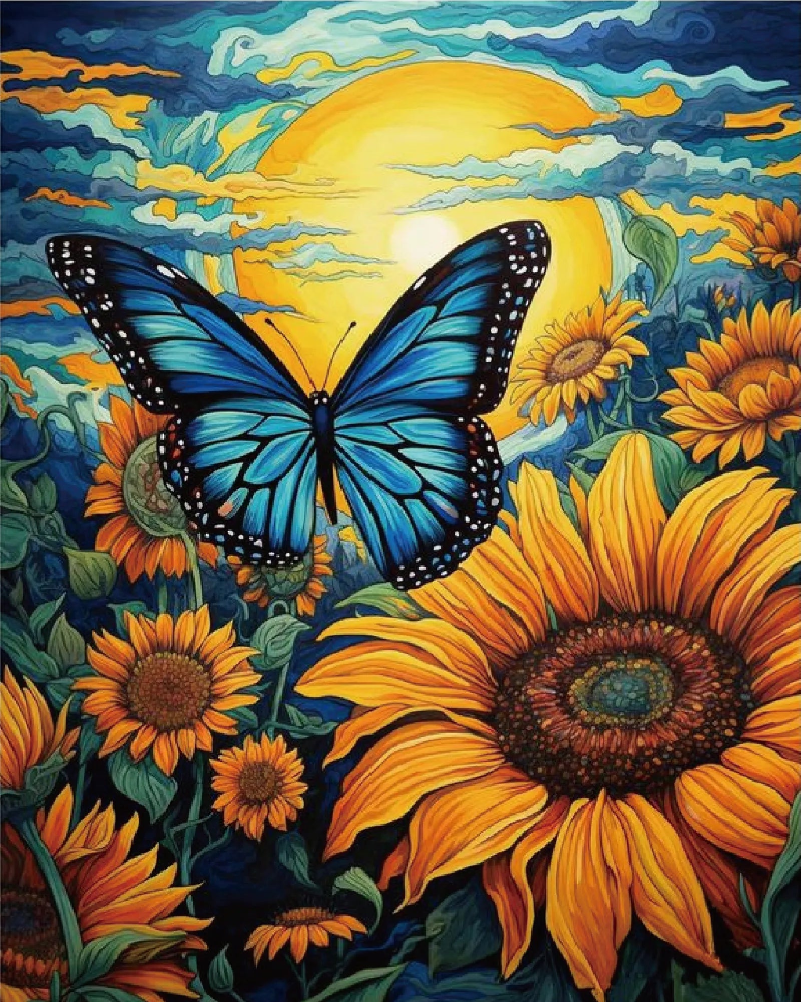 Sunflowers and Butterfly