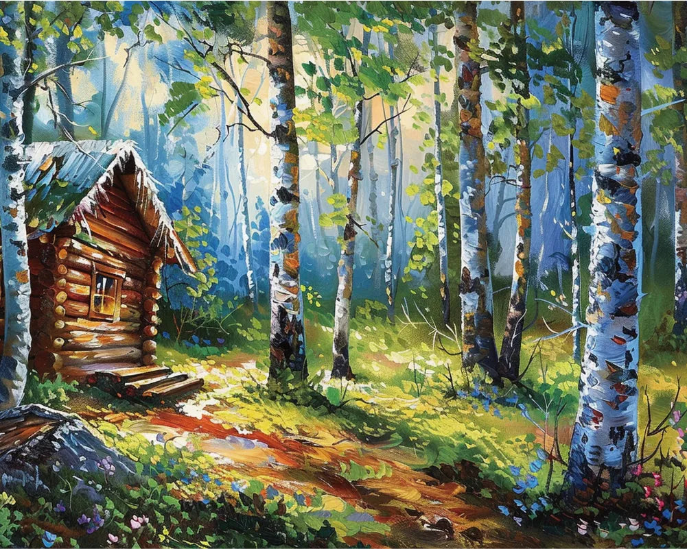 Summer Wooden House Paint Numbers