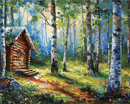 Summer Wooden House Paint by Numbers