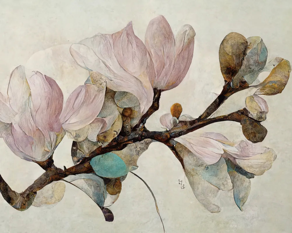 Magnolia Branch with Flowers Paint by numbers