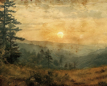 Landscape with Sunset Paint by numbers