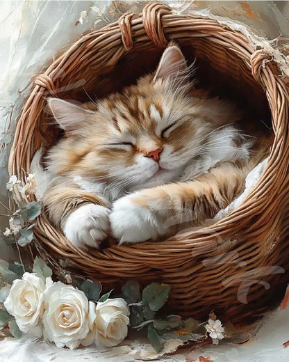 Sleeping Cat Paint by Numbers