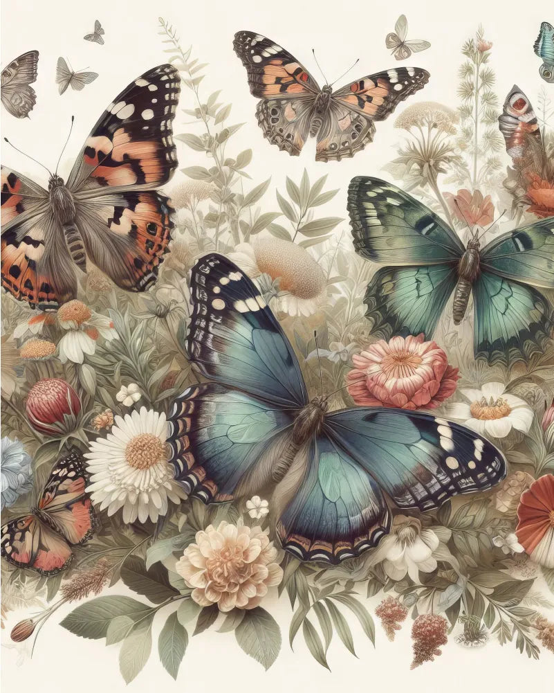 Floral Butterfly Paint by numbers
