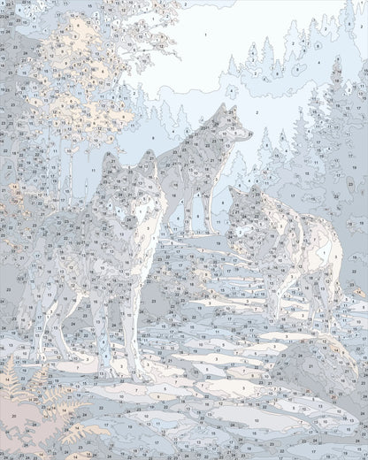Three Wolves in the Mist