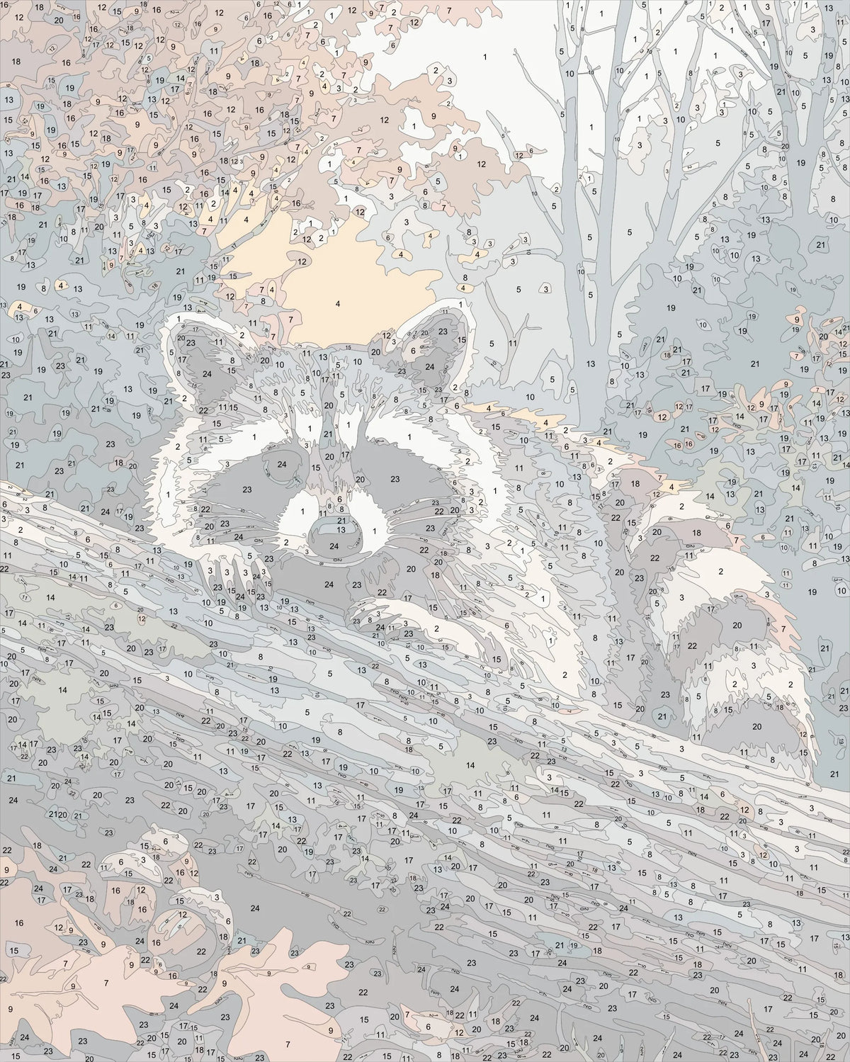Raccoon behind the Log