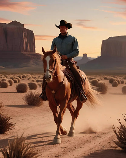 Cowboy &amp; Pferd Malen nach Zahlen