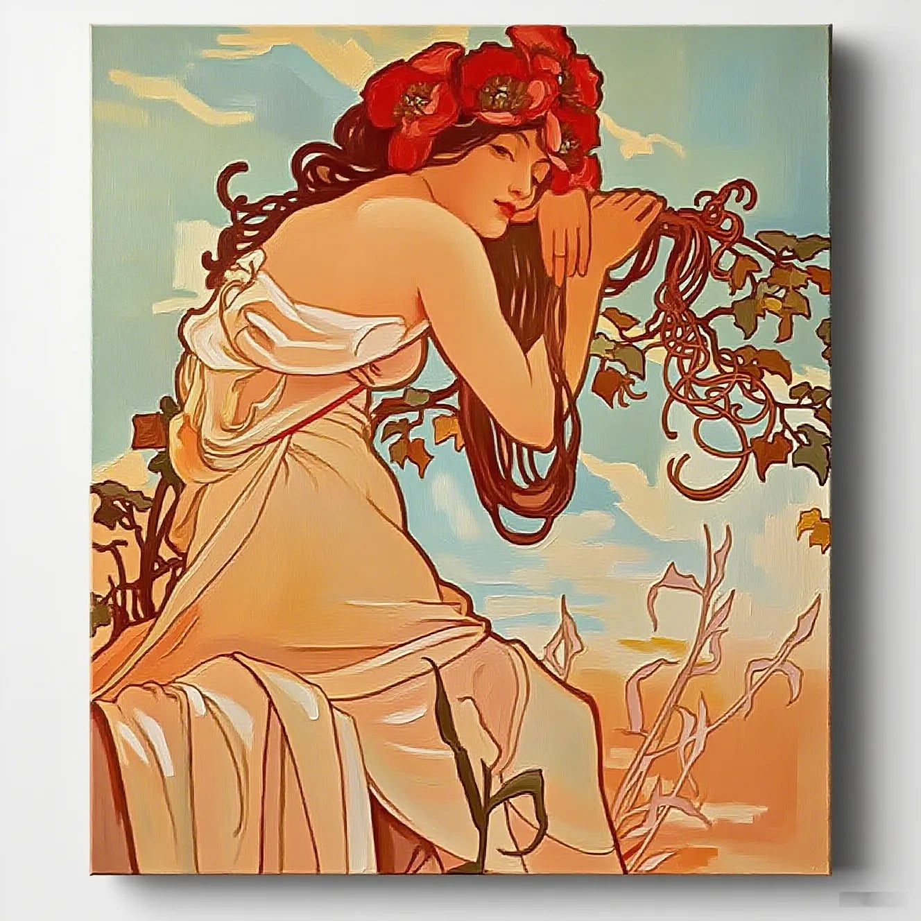 Alphonse Mucha Sommer Malen nach Zahlen