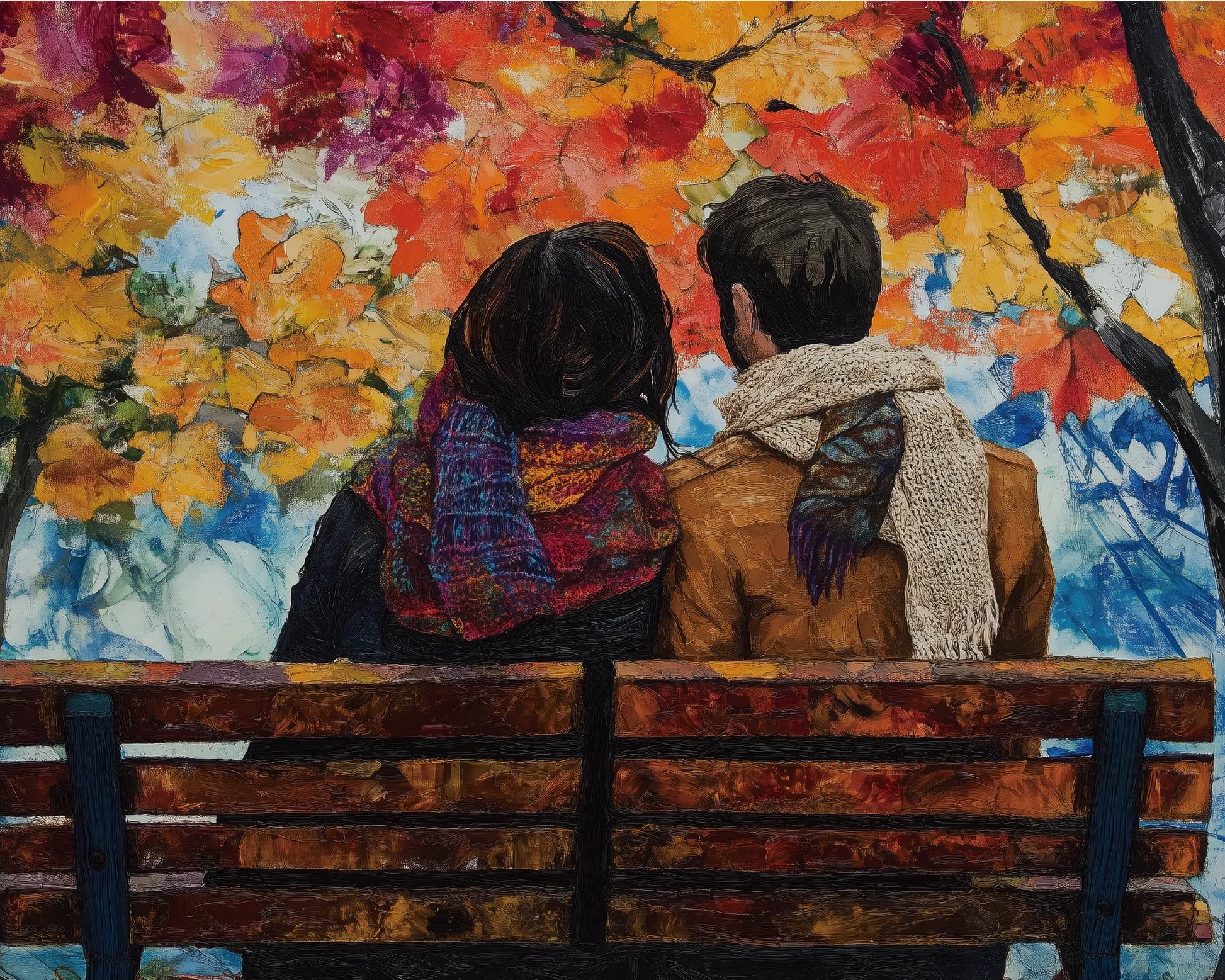 Valentine's Day Couples in a bench