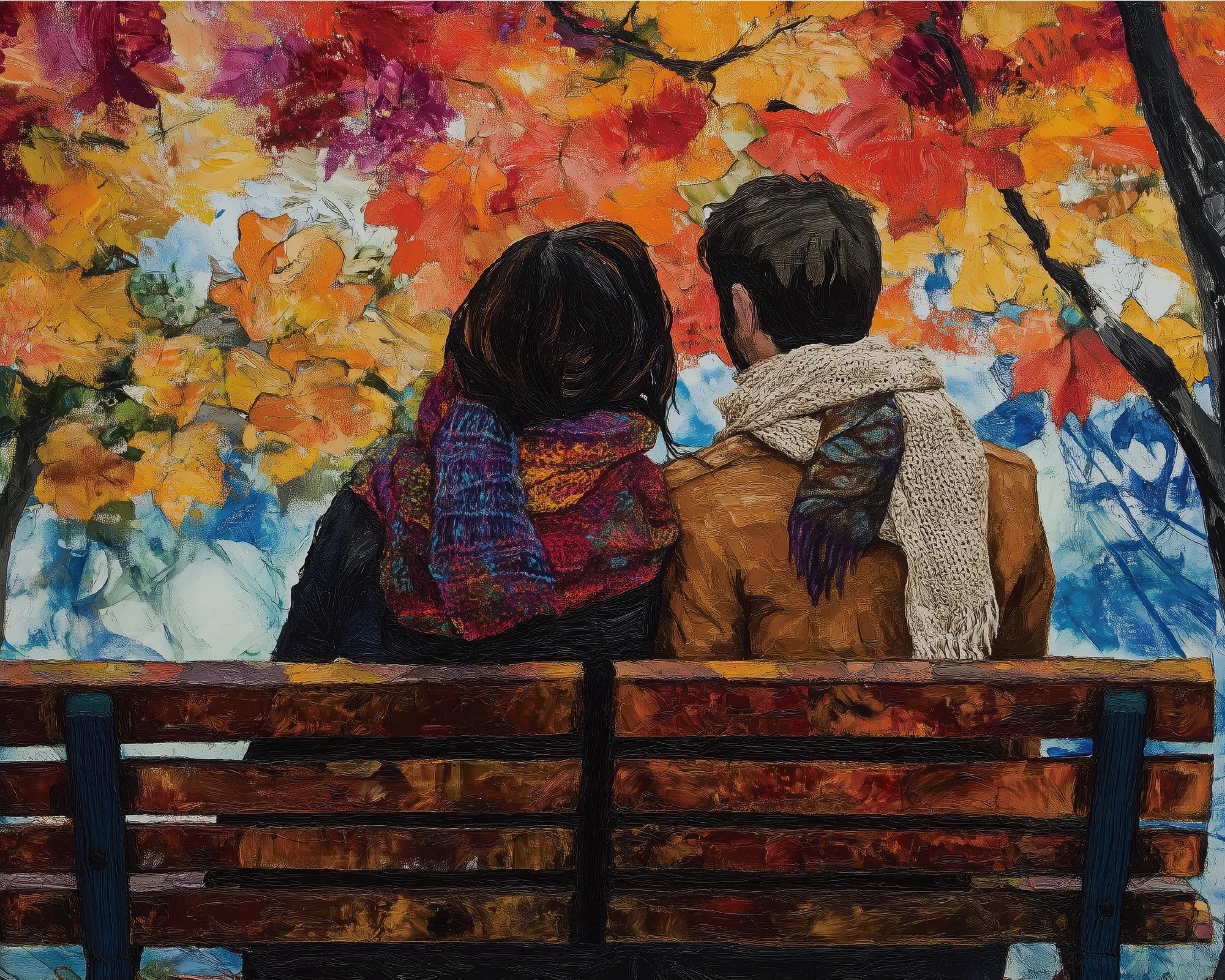 Valentine's Day Couples in a bench